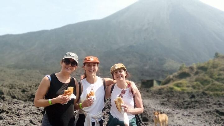3 Friends exploring Pacaya Volcano