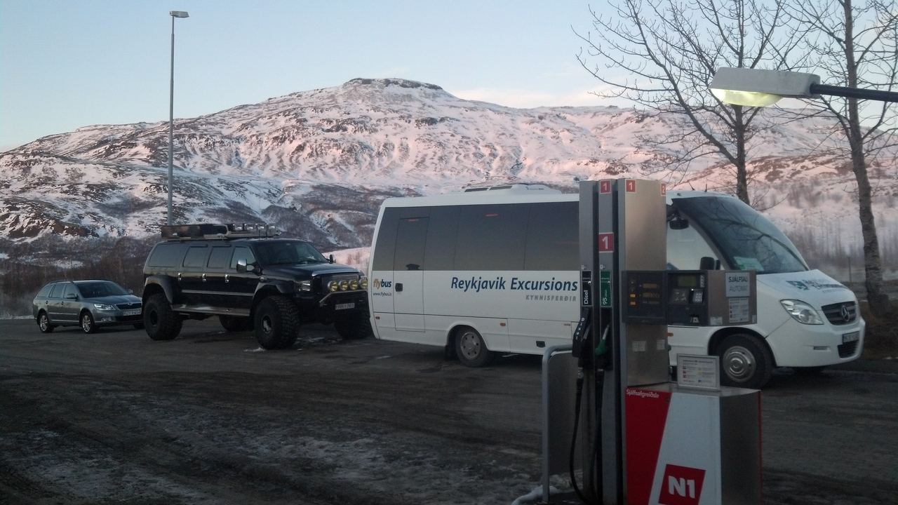 A modified Icelandic super jeep on oversized low-pressure tyres, photographed in Reykjavík