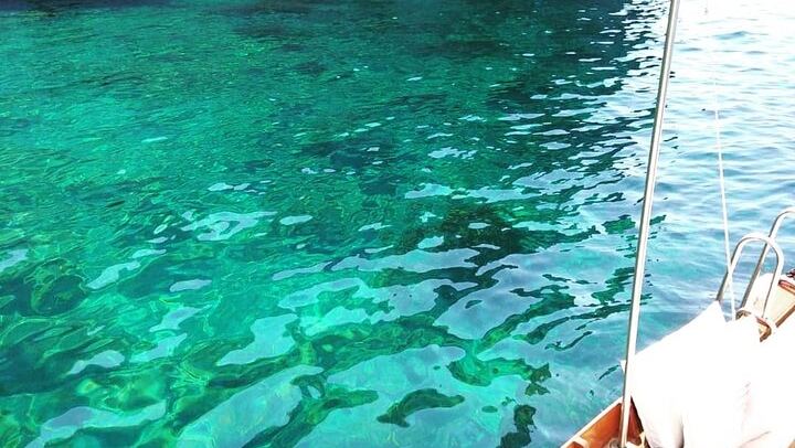 Baths in crystal clear water