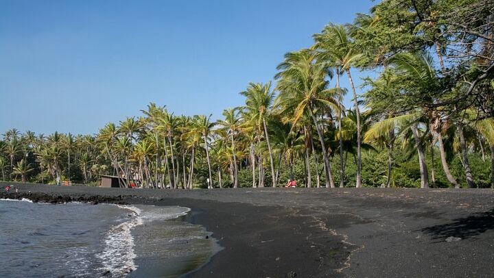 Black sand beach