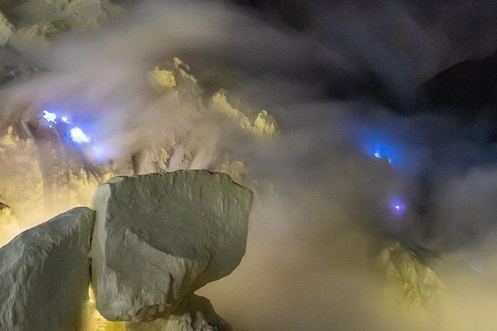 Blue flame a.k.a blue fire phenomenon in Mount Ijen