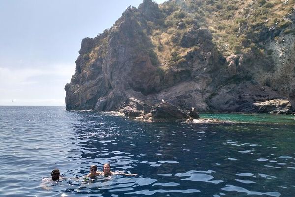 South Lipari by Small Boat, Four People, Six with Children