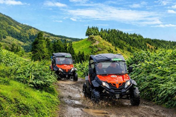 Driving Your Own Buggy Around the Sete Cidades Caldera: 5 km Across, 400 m Deep