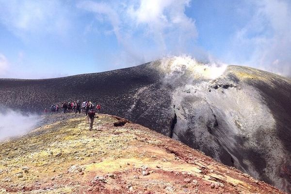 Etna Central Crater at 3,345 m, Worked from Both the South and North Sides