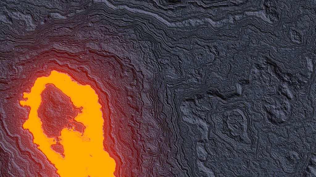 The ropy folded surface of cooled pahoehoe lava seen close up