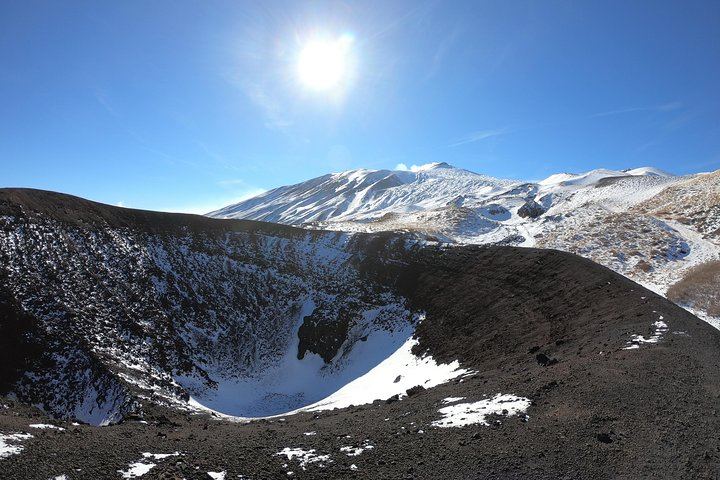 Crater consisting of bombs and volcanic wastes