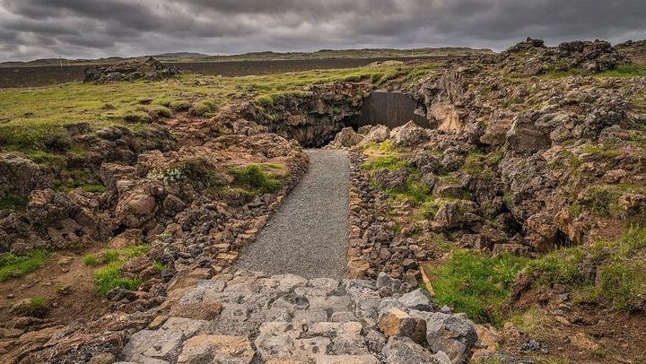 Entrance to the cave from service house