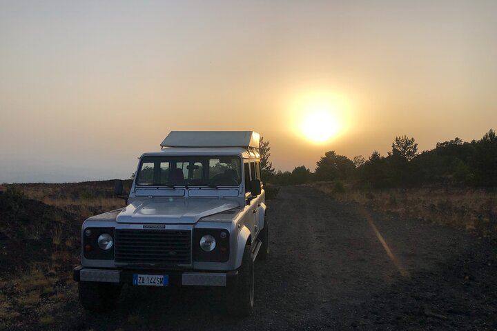 Etna at sunset in 4x4 or Minivan