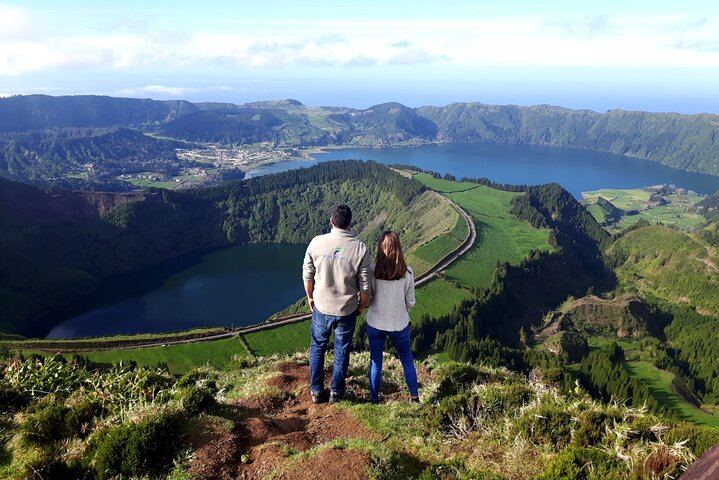 Famous Boca do Inferno viewpoint over Sete Cidades volcano caldera
