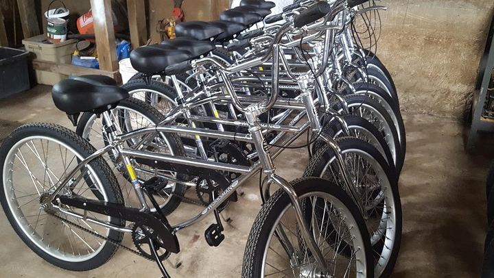 Fleet of Haleakala downhill cruiser bikes