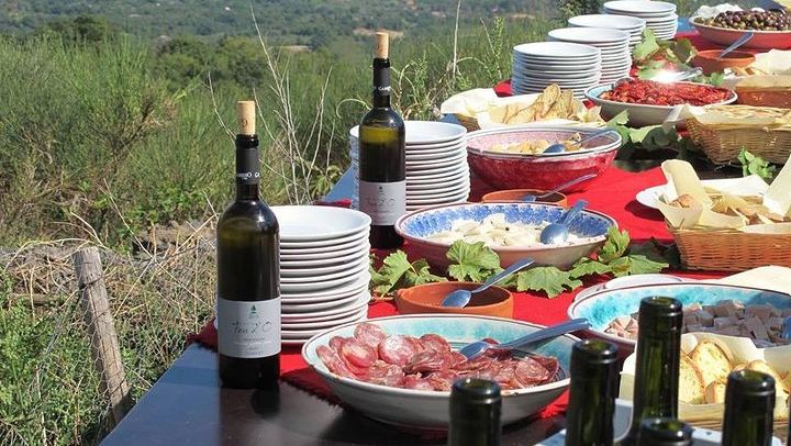Food and wine at Etna winery