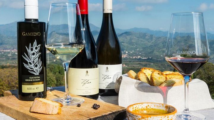 Food and wine at Etna winery