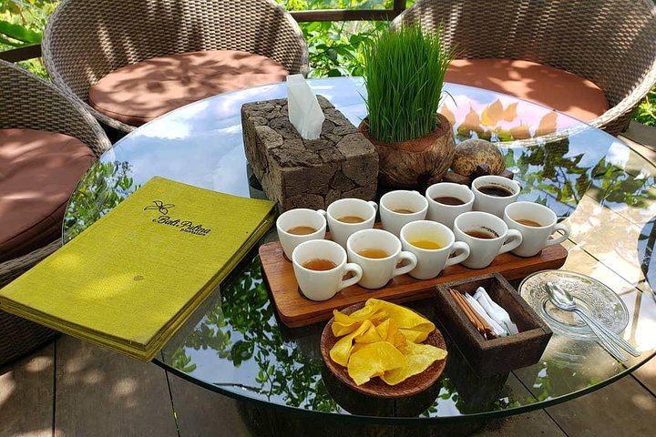 Free coffee testing before hiking volcano