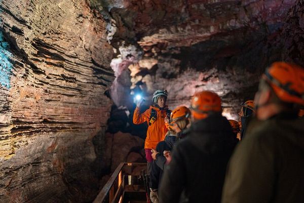The Raufarhólshellir Lava Tube by Night, then the Aurora