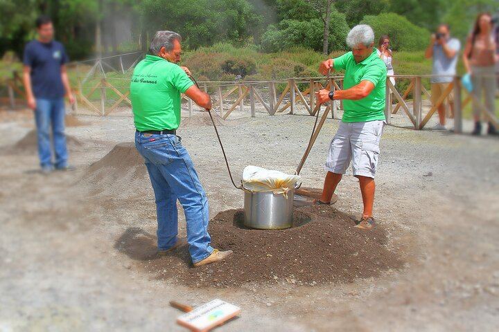 Furnas stew cooked during 6 hours in volcanic soil