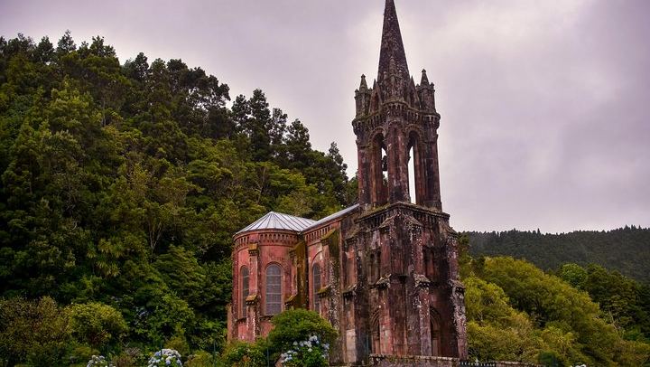 Gothic church near Furnas Lake