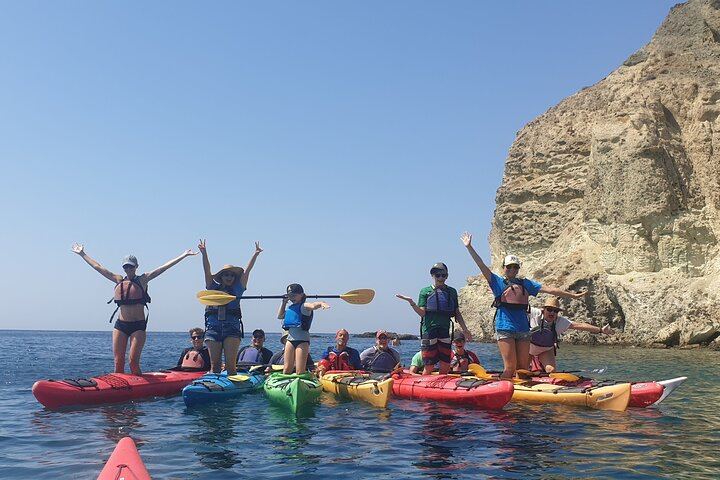 Guests posing - Santorini Sea Kayak