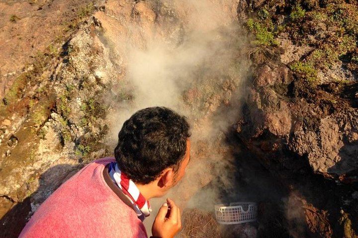 Hot Steam where cooked the egg