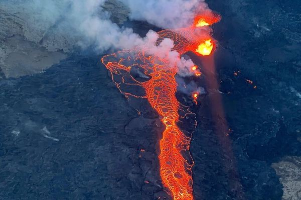 Helicopter over the Reykjanes Eruption Site, Minimum Four to Fly
