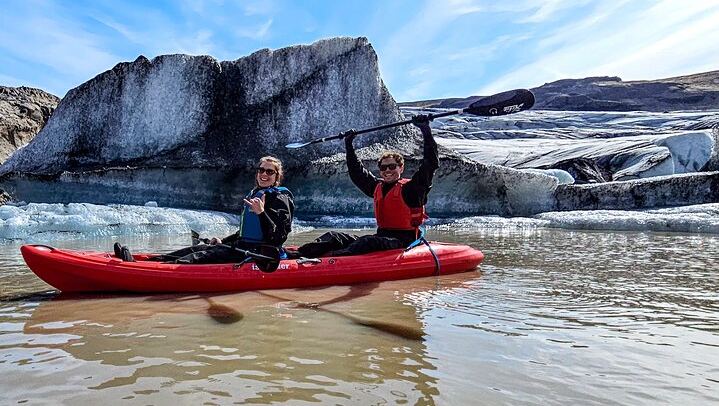 Kayaking on the Sólheimajökull Glacier Lagoon