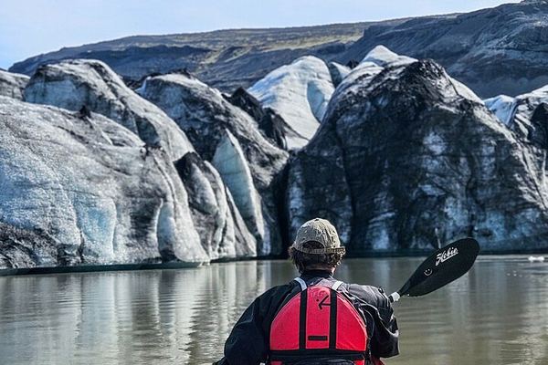 Kayaking Among the Icebergs on the Solheimajokull Lagoon