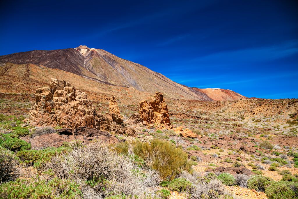 The Las Canadas caldera with the Pico del Teide summit in Teide National Park, Tenerife, Spain
