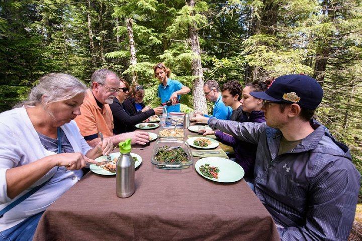 Local, organic lunch with everything; local wine included!