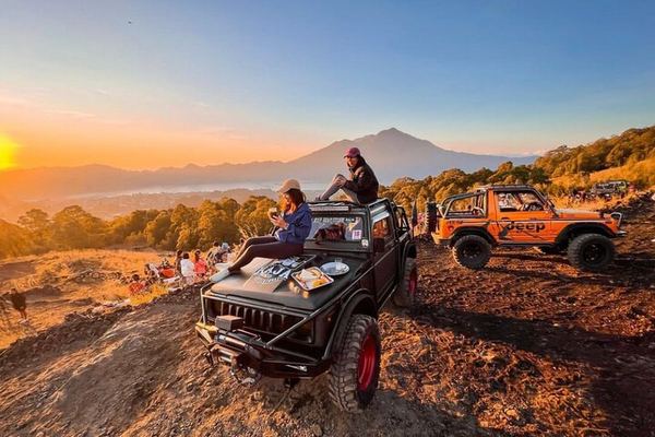 Batur Jeep to the 1963 Lava Field, with a Hot Spring After