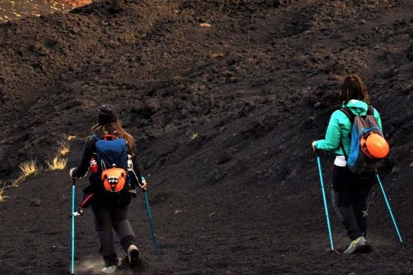 Etna on Foot with Half an Hour Inside a Lava Tube