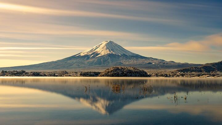 Mt. Fuji mirrored in nature’s quiet beauty