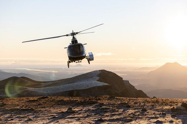 Landing on Mount Tarawera by Helicopter, with 20 Minutes on the Volcano
