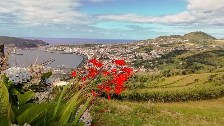 Nossa Senhora da Conceição Viewpoint. From this location, you have the best view of the city of Horta and 3 neighboring islands.
