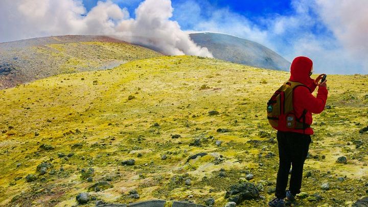 On the top of Etna Volcano