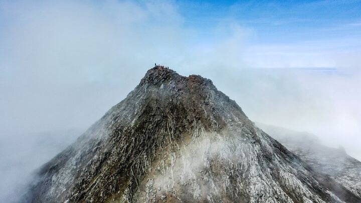 On top of a volcano, above the clouds!