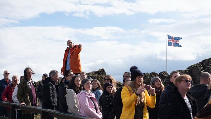Our guide explaining the importance our Thingvellir National Park to Icelanders