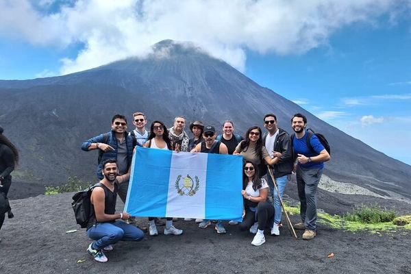Pacaya from Antigua: the Plateau, the Steam Vents and Three Volcanoes in View