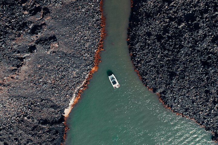 Private Caldera Cruise with Power Catamaran ENJOY incl. Meal & Drinks