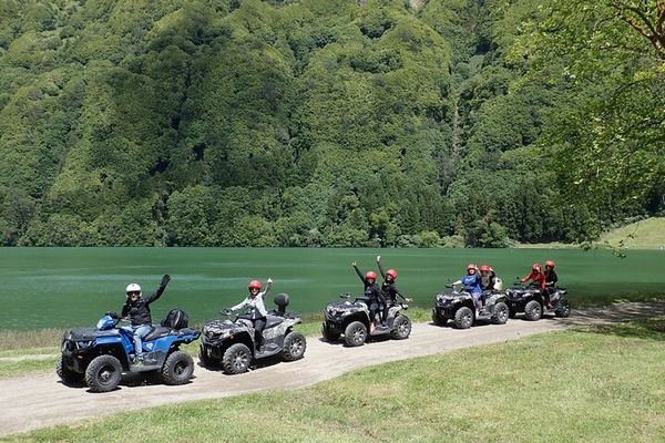 Off-Road to the Sete Cidades Caldera, One Quad Between Two