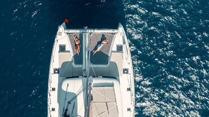 Beautiful Day Catamaran Caldera Cruise incl. Meal & Drinks