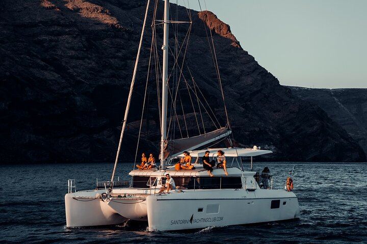 Romantic Sunset Catamaran Caldera Cruise incl. Meal & Drinks