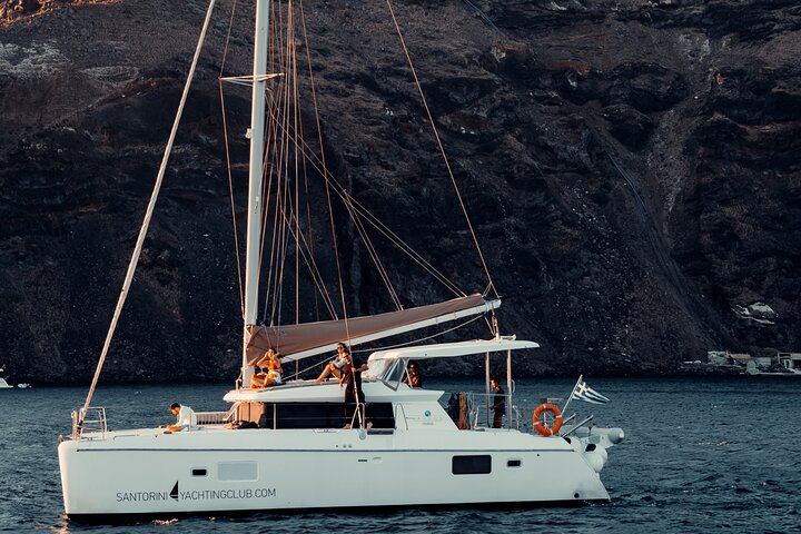 Romantic Sunset Catamaran Caldera Cruise incl. Meal & Drinks