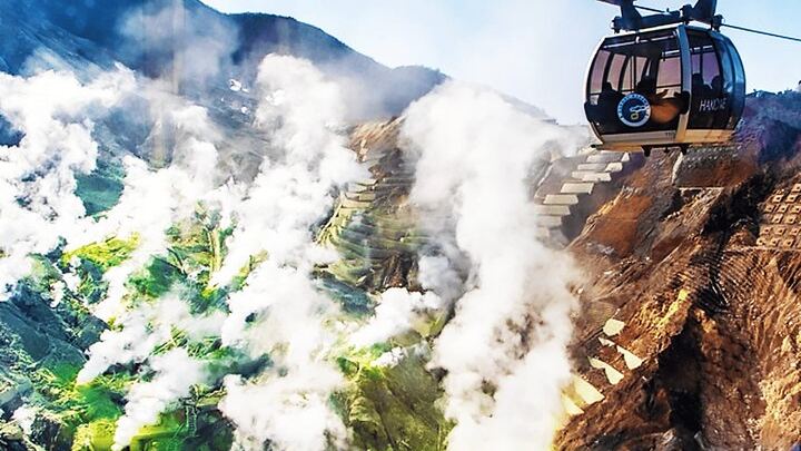Ropeway Over Volcanic Valley