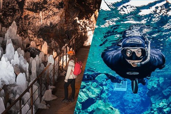 Raufarhólshellir Lava Tunnel and Silfra Snorkelling, Self-Drive from 9:30