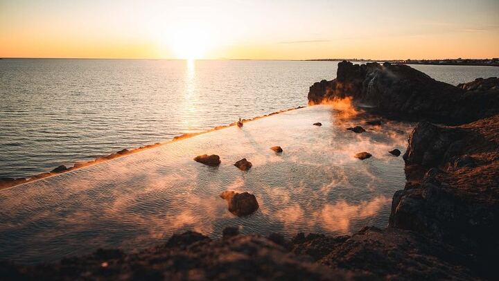 Sky Lagoon sunset