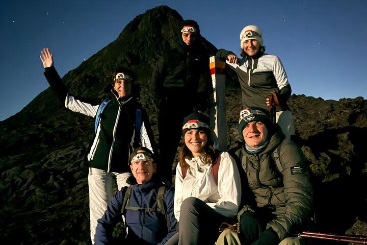 Smiles at an unforgettable night climb on Mount Pico.
