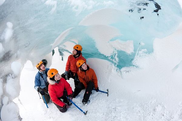 Solheimajokull Beginners' Glacier Hike: Blue Crevasses, Yellow School Bus