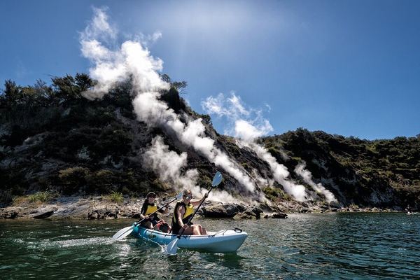 Kayaking Lake Rotomahana's Steaming Cliffs: the Only Operator Allowed on the Water
