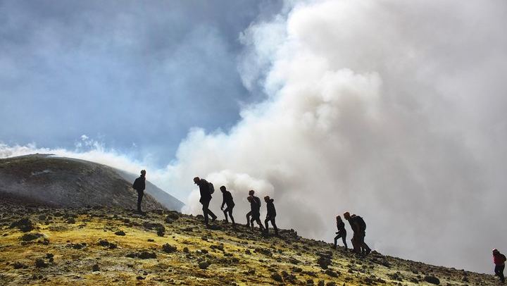 Sulfur everywhere on Etna volcano