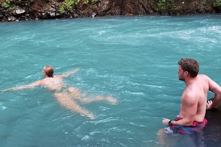 Swiming on the blue river