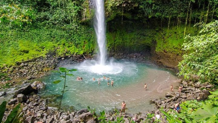 Swimming at the La Fortuna Waterfall